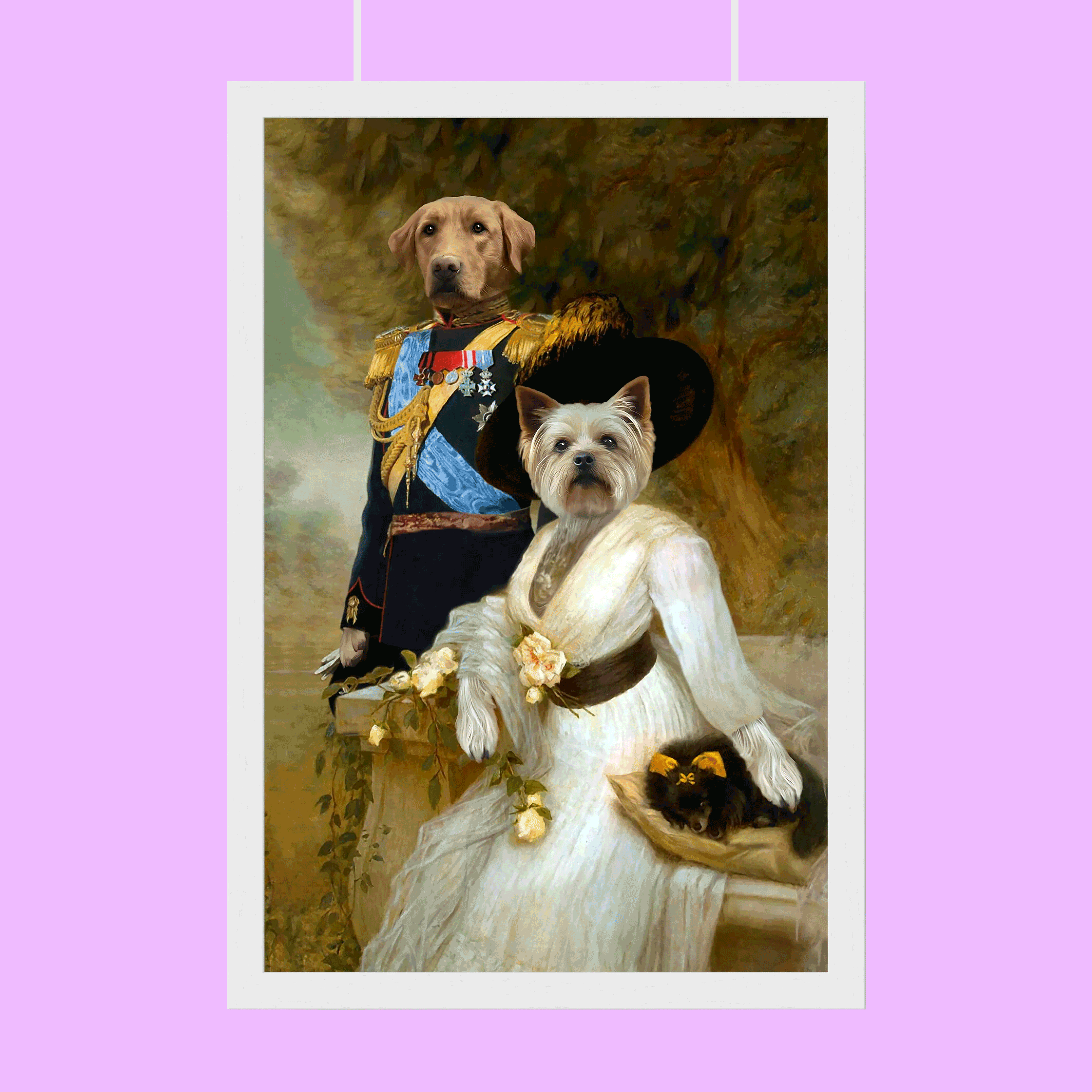 Royal Couple Custom Pet Portrait - Elegant Renaissance Style Canvas